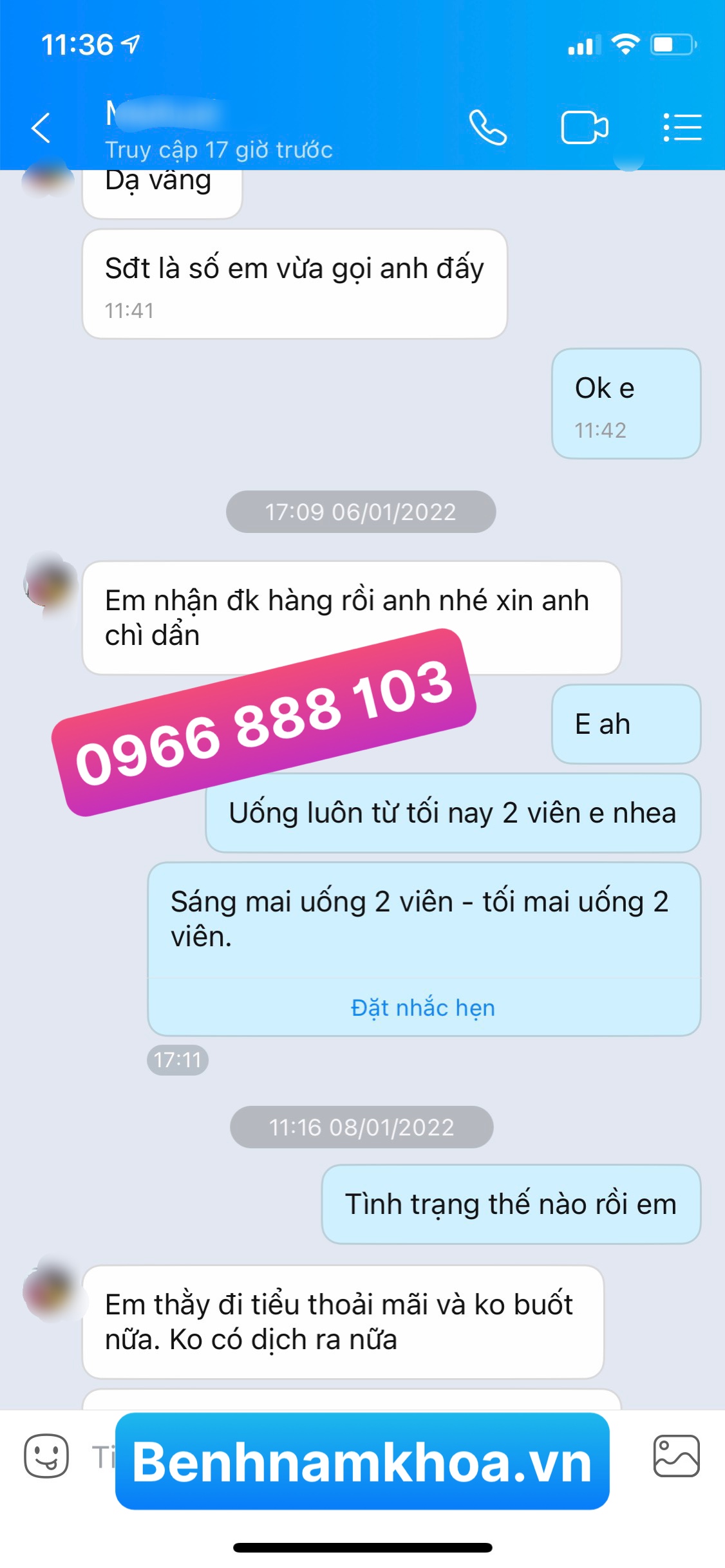 Khách hàng phản hồi.